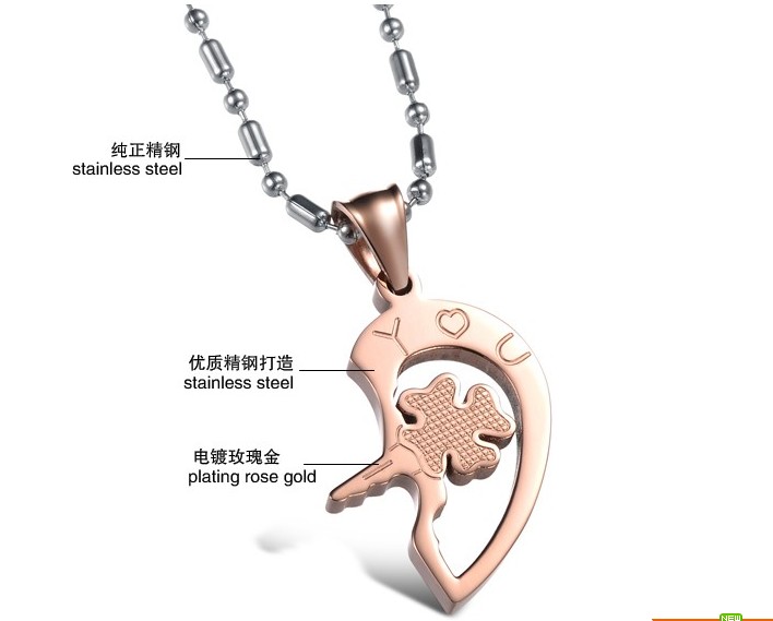 Wholesale The best gifts stainless steel couples Necklacepair TGSTN029 1