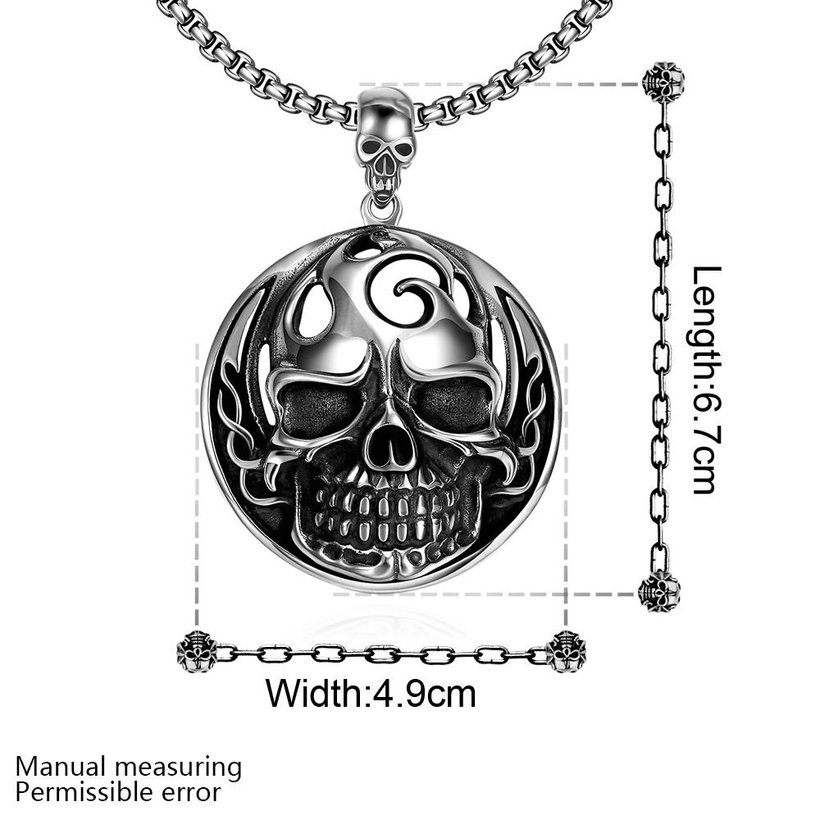 Wholesale Rock 316L stainless steel Skeleton Necklace TGSTN097 0