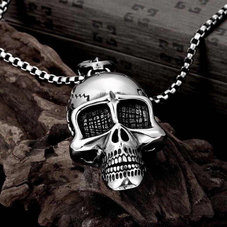 Wholesale Punk 316L stainless steel Skeleton Necklace TGSTN098 0
