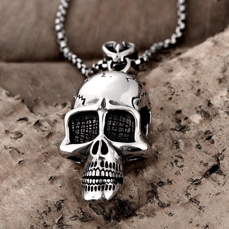 Wholesale Punk 316L stainless steel Skeleton Necklace TGSTN098 3