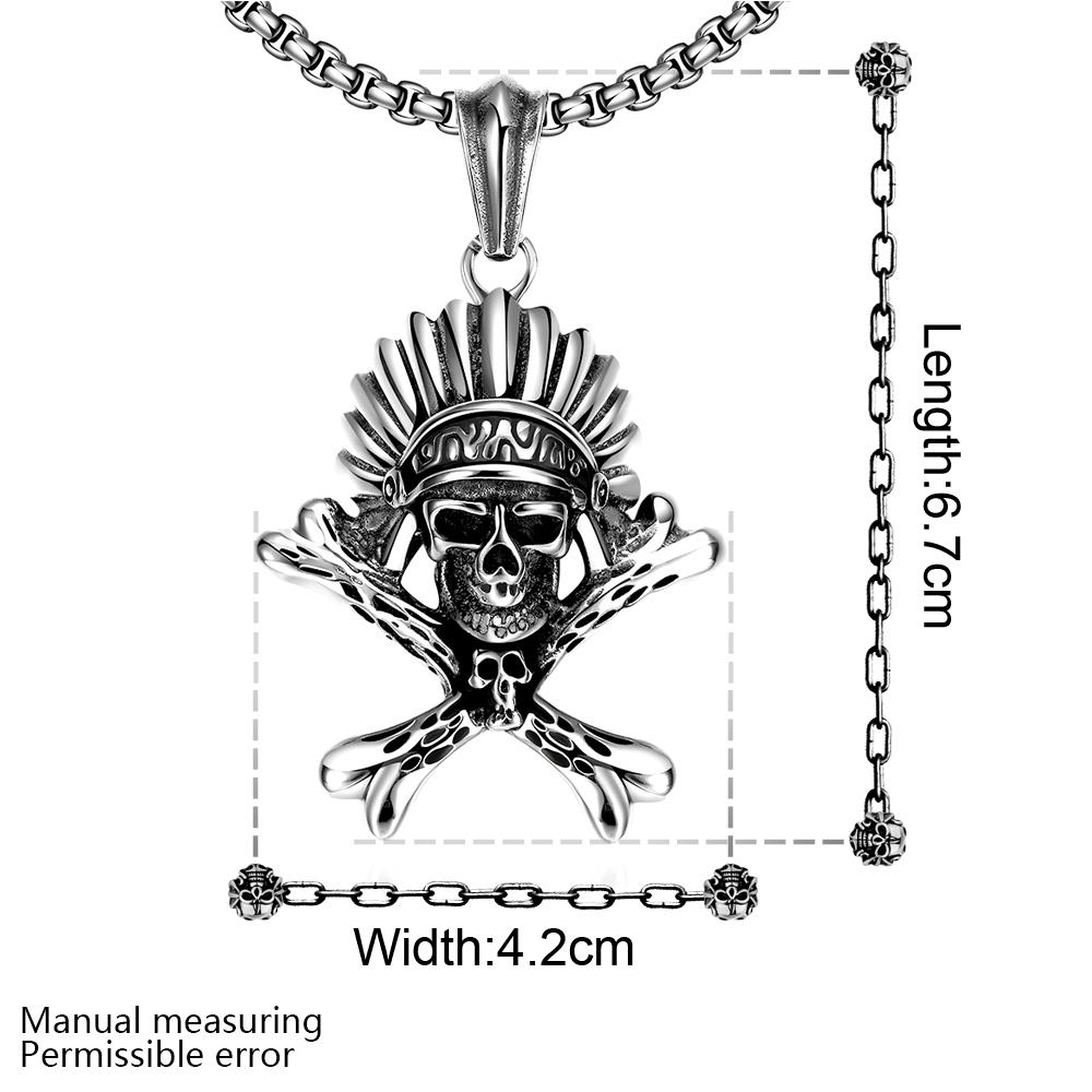 Wholesale Punk 316L stainless steel Skeleton Necklace TGSTN095 0