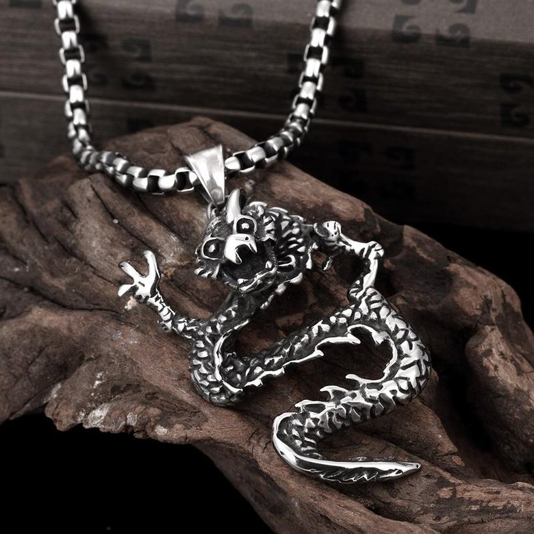 Wholesale Vintage 316L stainless steel Animal Necklace TGSTN106 2