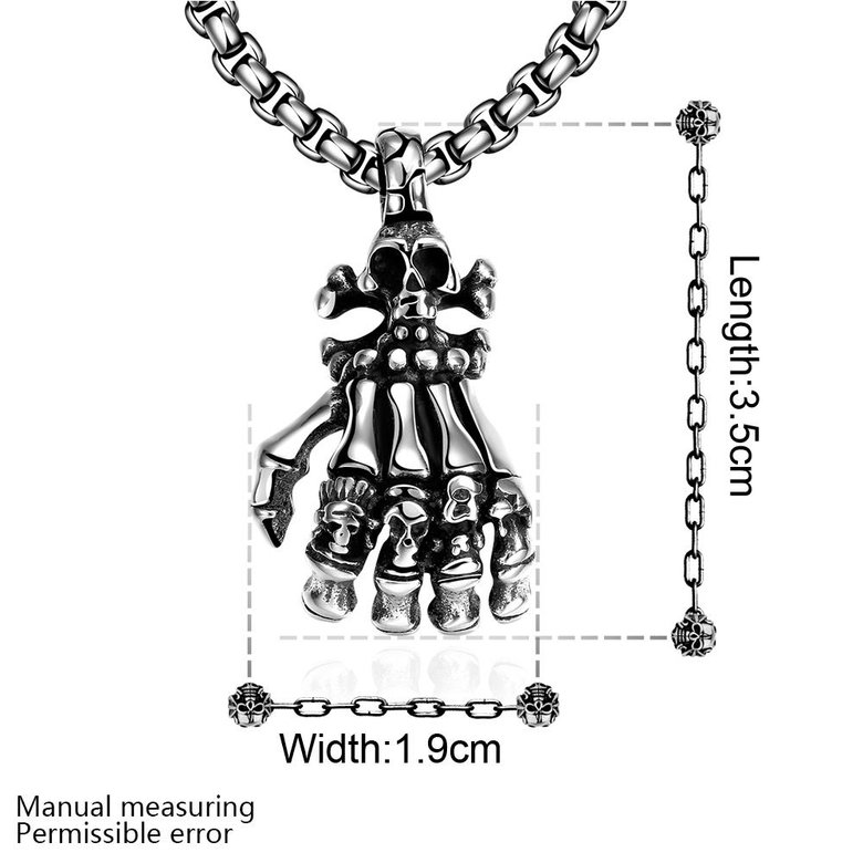 Wholesale Rock 316L stainless steel Skeleton Necklace TGSTN107 0