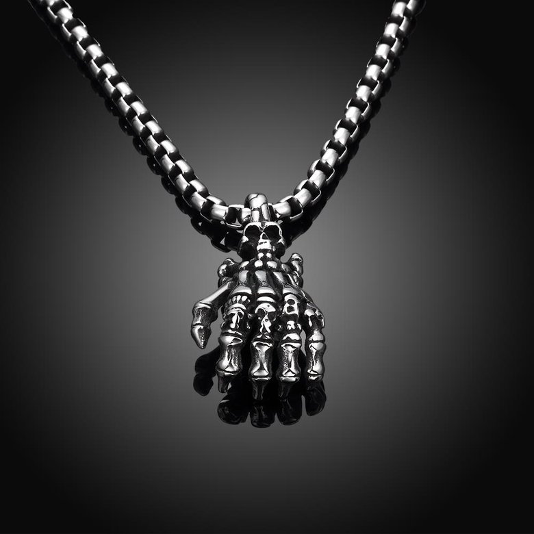 Wholesale Rock 316L stainless steel Skeleton Necklace TGSTN107 1