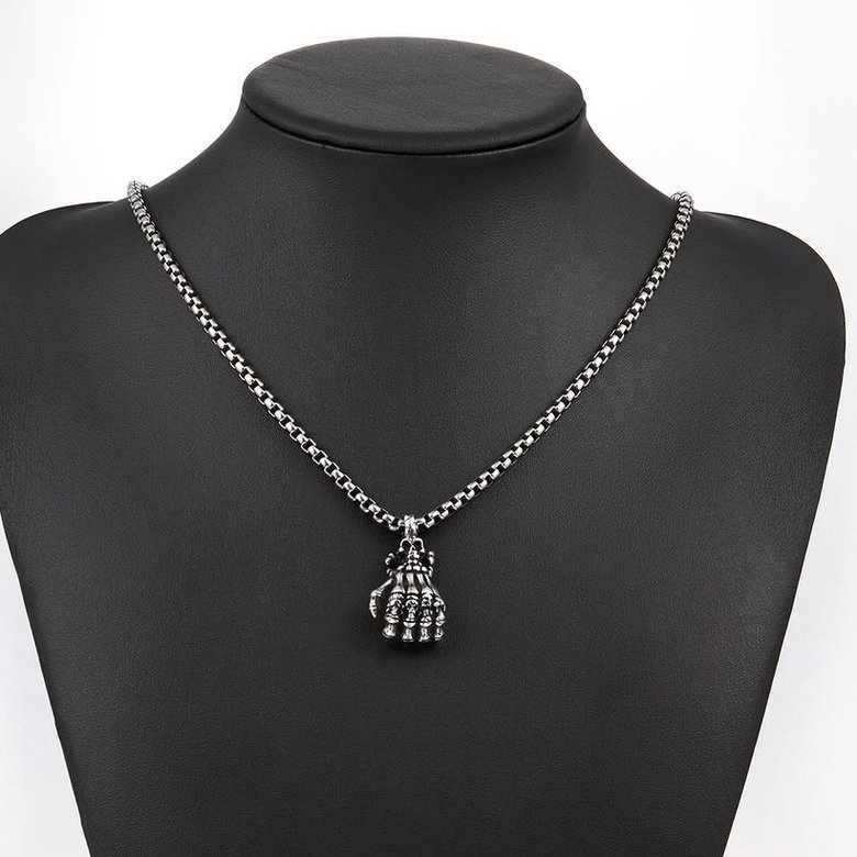 Wholesale Rock 316L stainless steel Skeleton Necklace TGSTN107 4