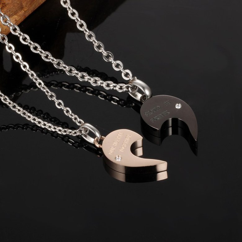 Wholesale New Style Fashion Stainless Steel Couples necklaceLovers TGSTN020 2