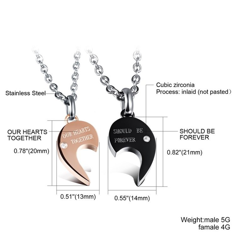 Wholesale New Style Fashion Stainless Steel Couples necklaceLovers TGSTN020 3