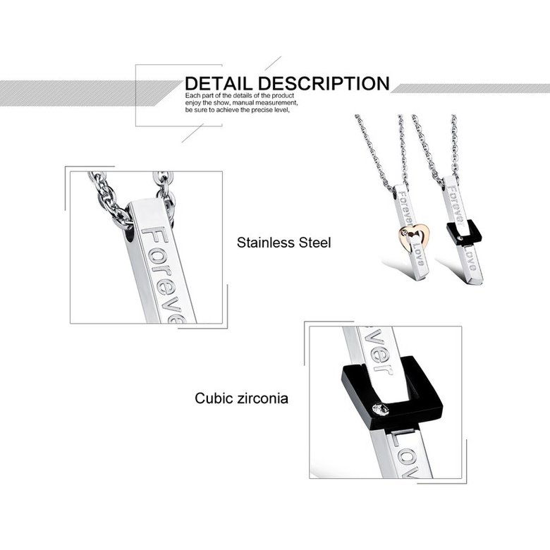 Wholesale New Style Fashion Stainless Steel Couples necklaceLovers TGSTN022 2