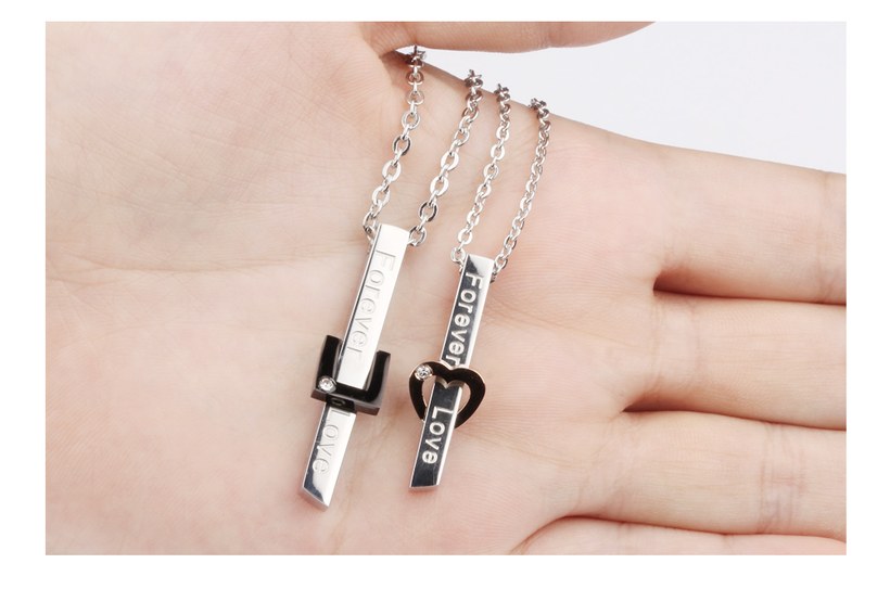 Wholesale New Style Fashion Stainless Steel Couples necklaceLovers TGSTN022 7