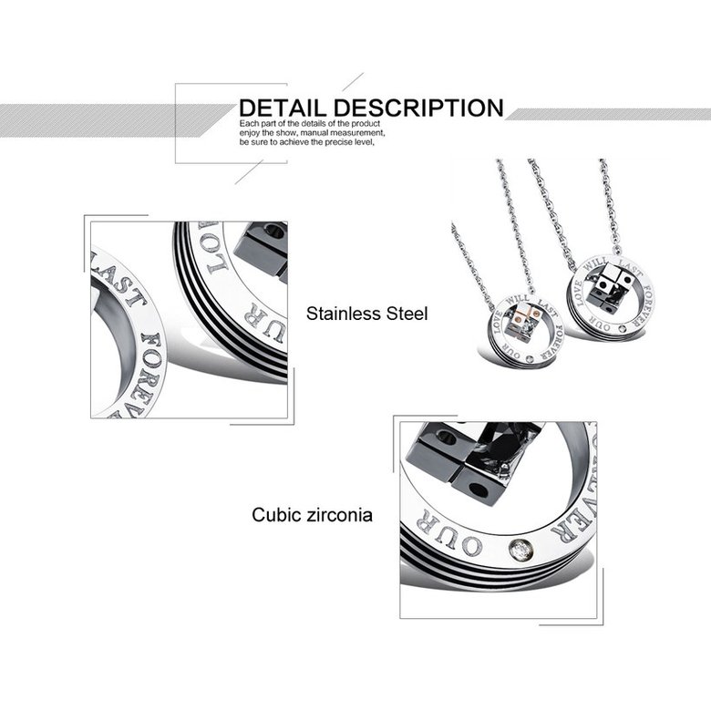 Wholesale New Style Fashion Stainless Steel Couples necklaceLovers TGSTN023 2