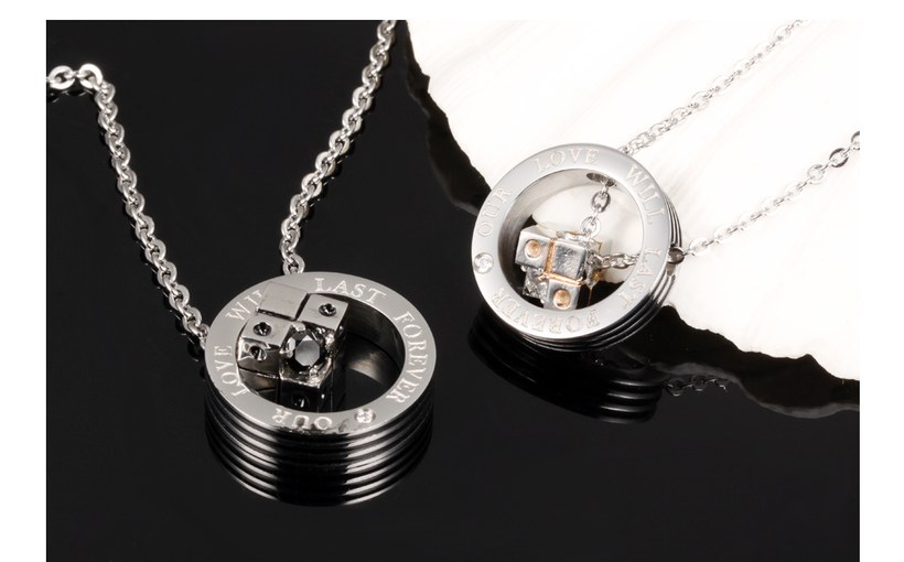 Wholesale New Style Fashion Stainless Steel Couples necklaceLovers TGSTN023 5