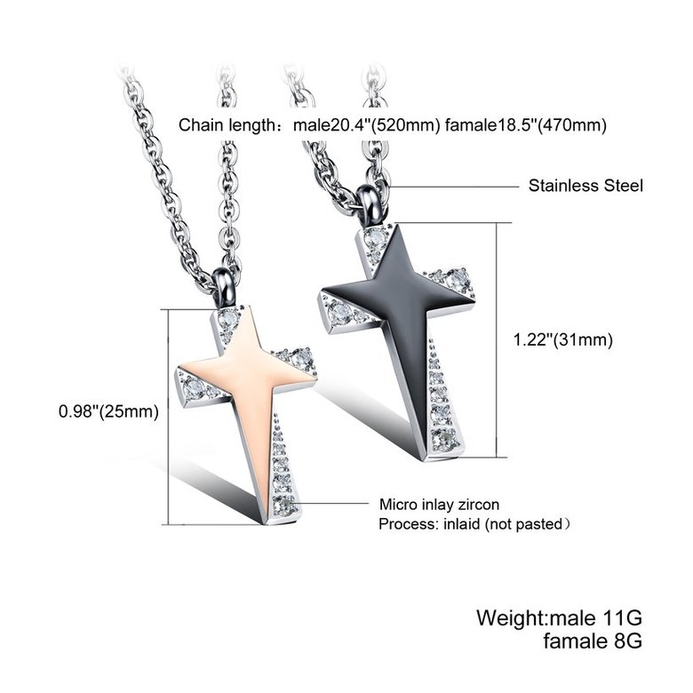 Wholesale Fashion Stainless Steel Couples necklaceLovers TGSTN006 1