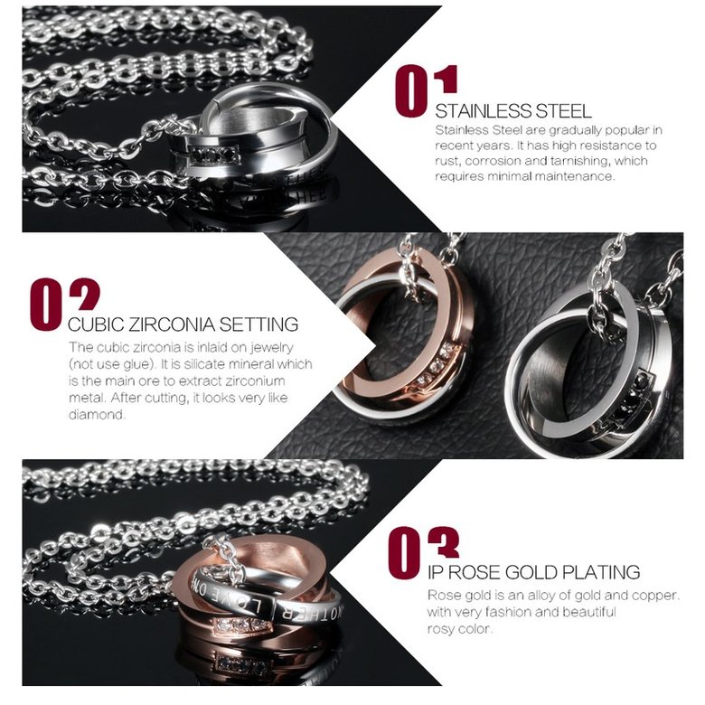 Wholesale Fashion Stainless Steel Couples necklaceLovers TGSTN007 2