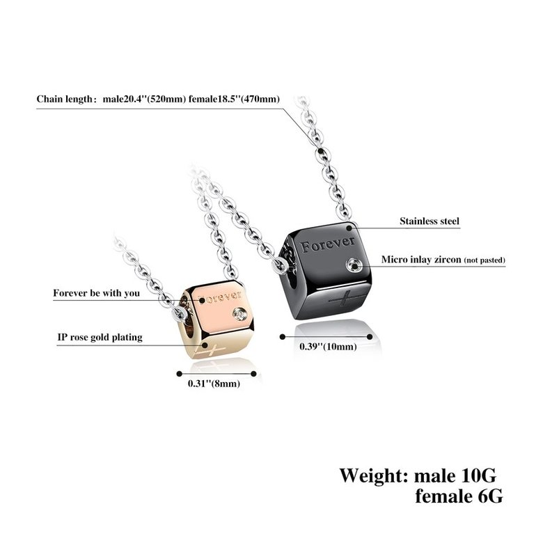 Wholesale Fashion Stainless Steel Couples necklaceLovers TGSTN008 1