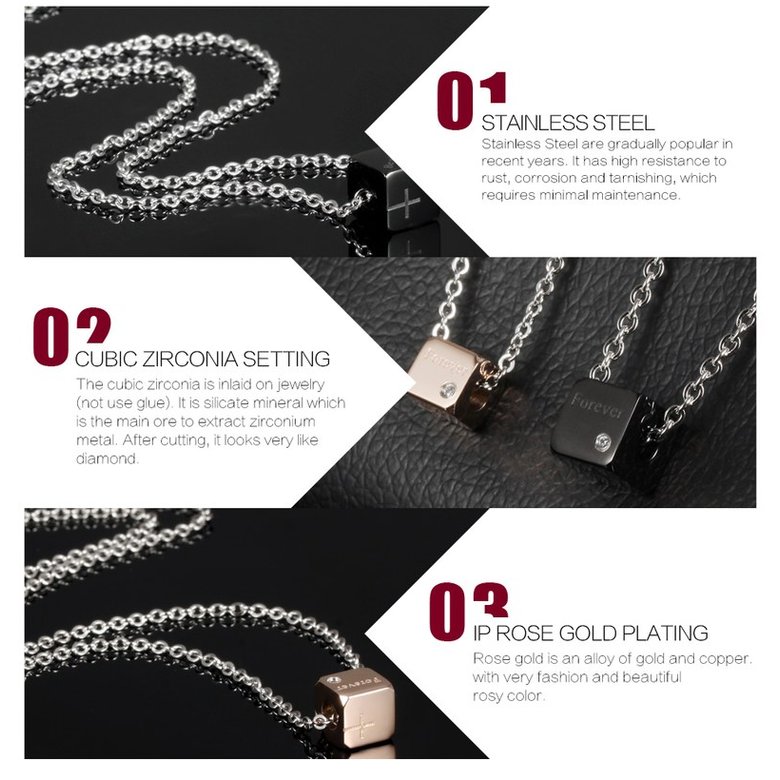 Wholesale Fashion Stainless Steel Couples necklaceLovers TGSTN008 2