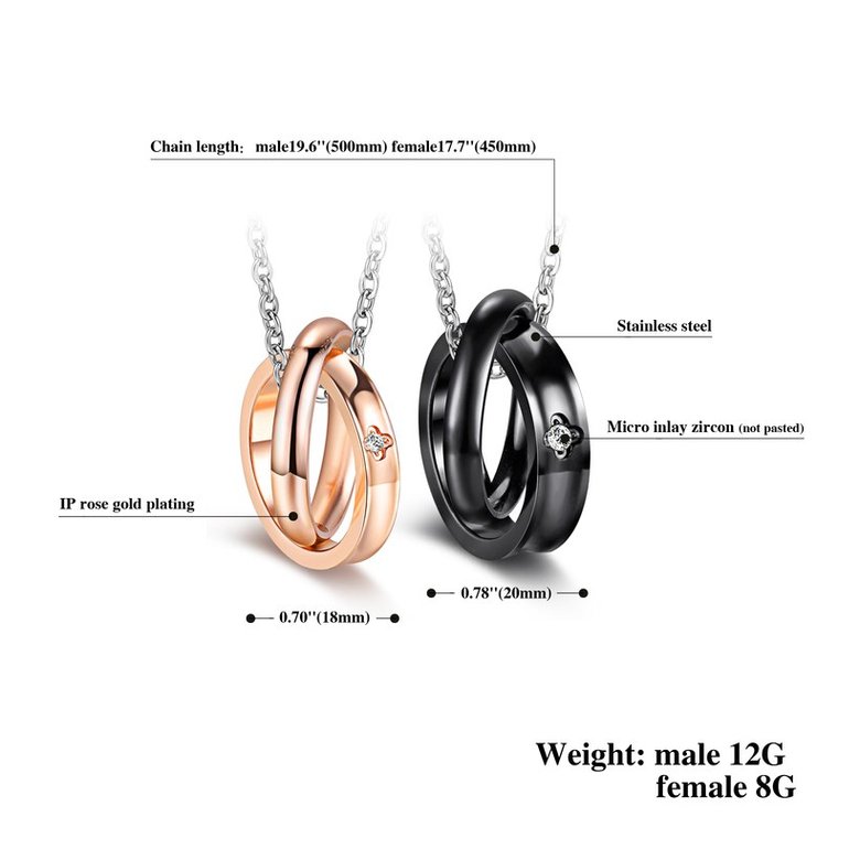 Wholesale Fashion Stainless Steel Couples necklaceLovers TGSTN009 1