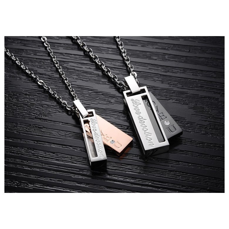 Wholesale Fashion Stainless Steel Couples necklaceLovers TGSTN010 2