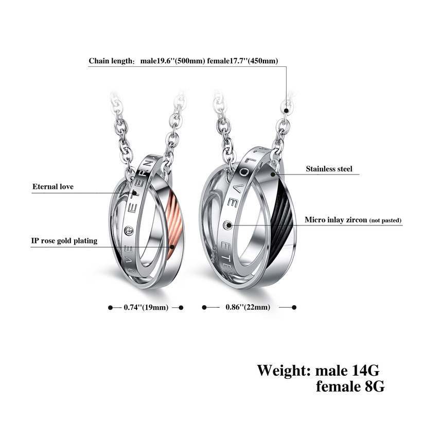 Wholesale New Fashion Stainless Steel Couples necklaceLovers TGSTN011 1