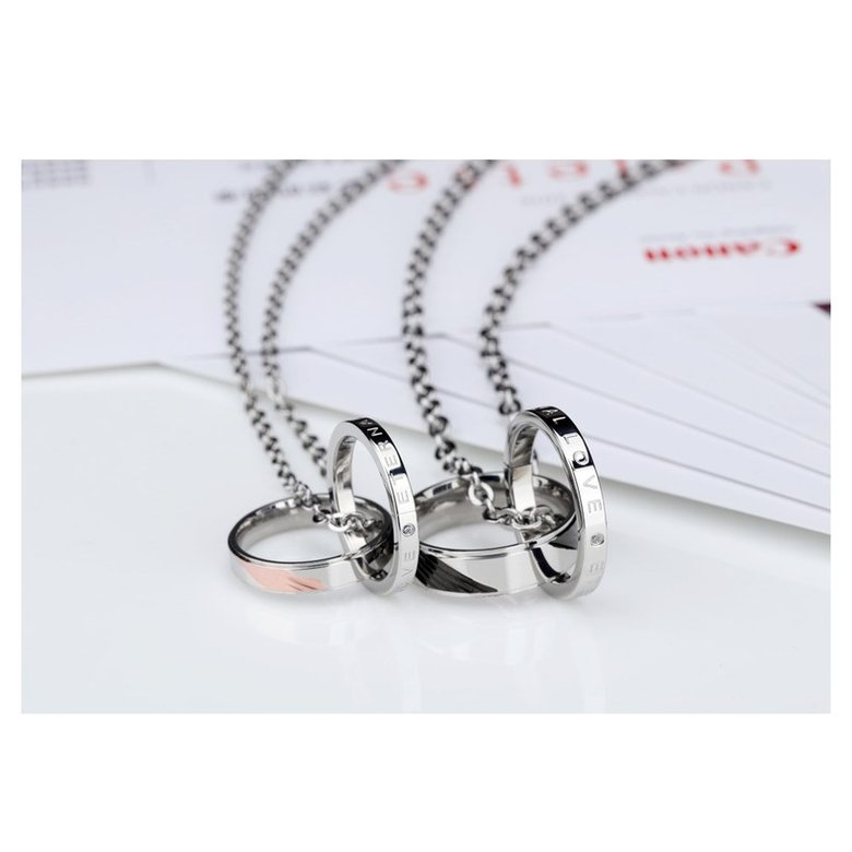 Wholesale New Fashion Stainless Steel Couples necklaceLovers TGSTN011 3