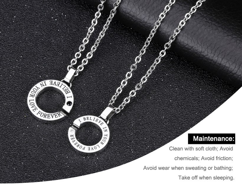 Wholesale New Fashion Stainless Steel Couples necklaceLovers TGSTN013 0