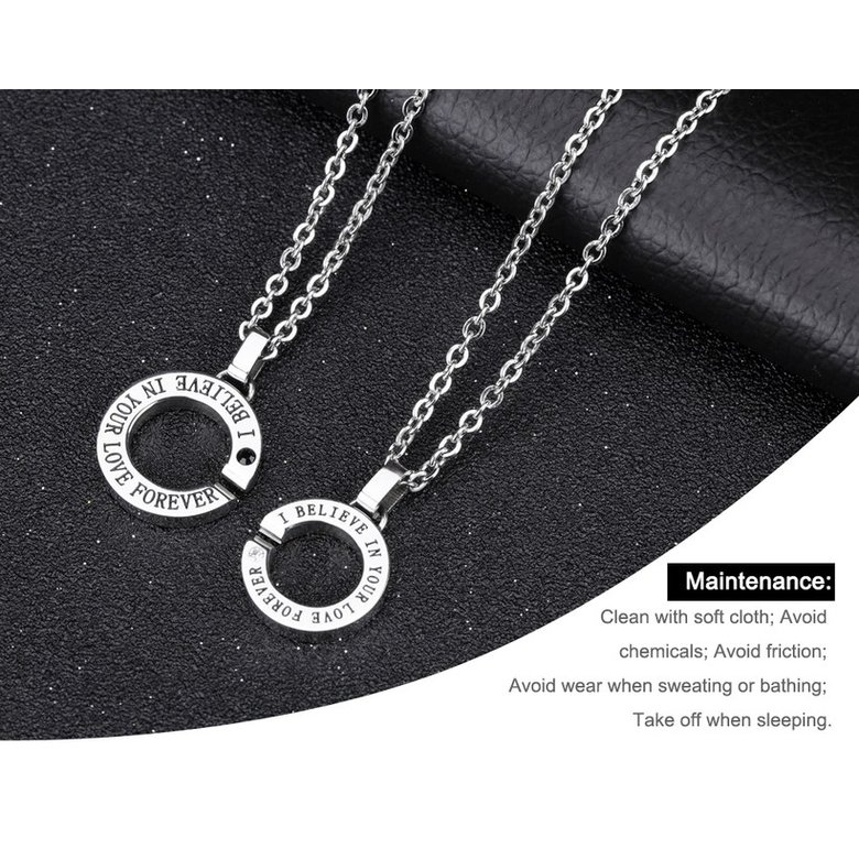 Wholesale New Fashion Stainless Steel Couples necklaceLovers TGSTN013 0