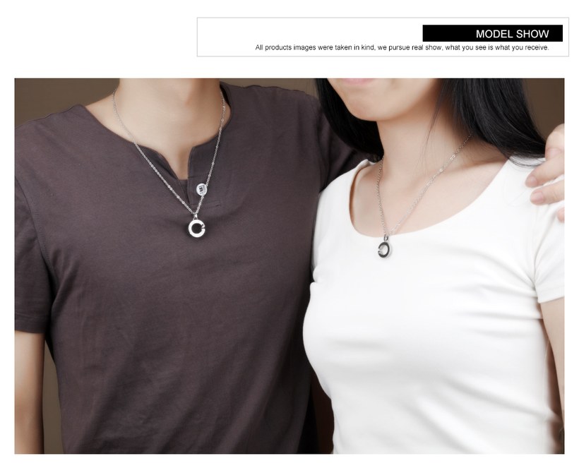 Wholesale New Fashion Stainless Steel Couples necklaceLovers TGSTN013 4