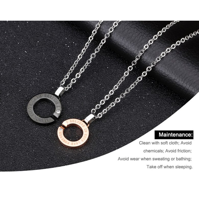 Wholesale New Fashion Stainless Steel Couples necklaceLovers TGSTN002 0