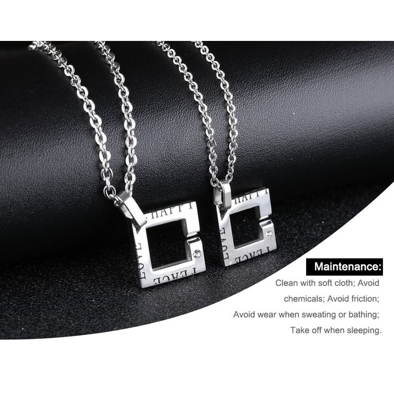 Wholesale New Fashion Stainless Steel Couples necklaceLovers TGSTN014 0