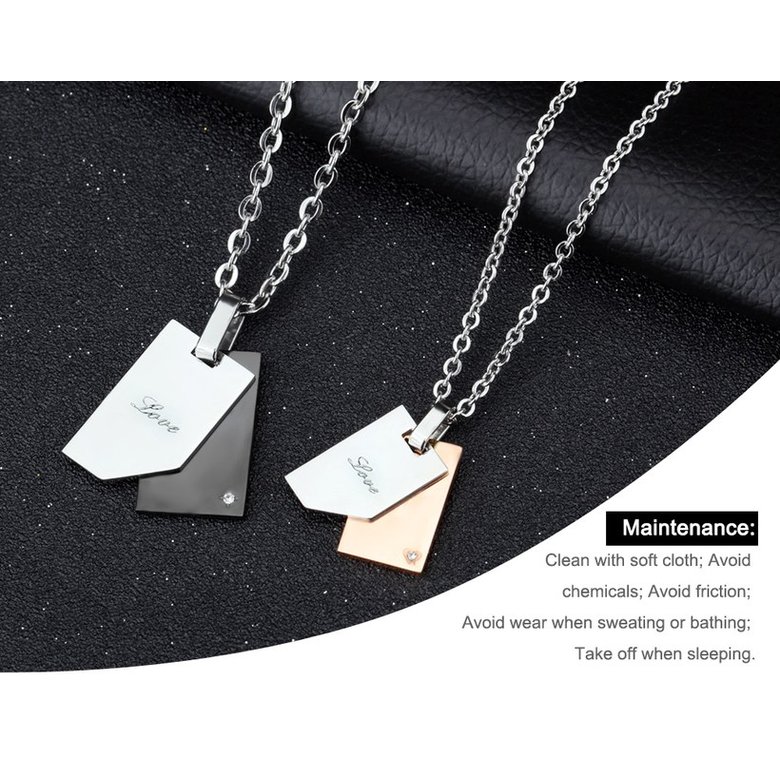 Wholesale New Fashion Stainless Steel Couples necklaceLovers TGSTN015 0