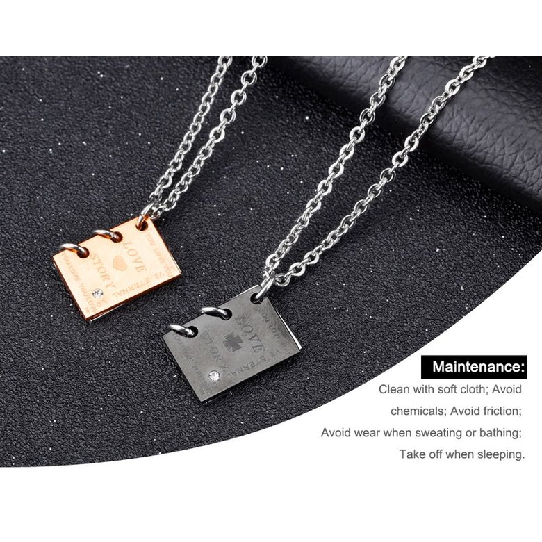 Wholesale New Fashion Stainless Steel Couples necklaceLovers TGSTN016 0