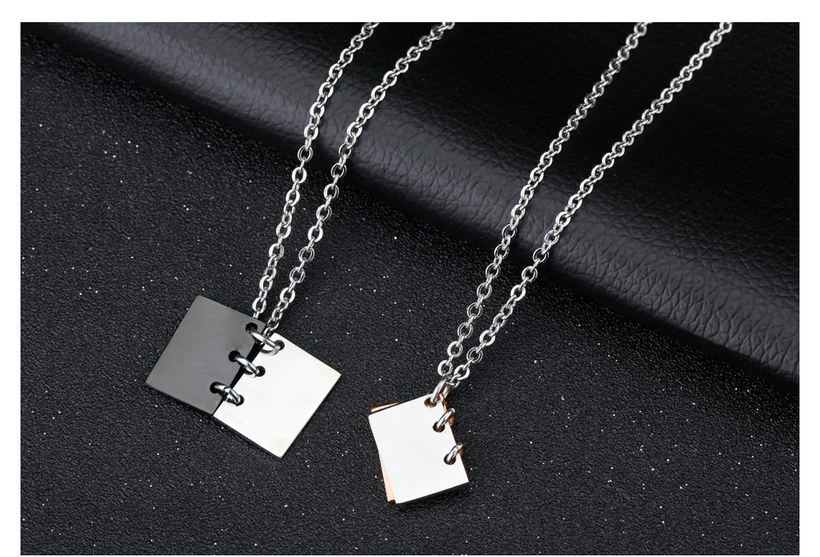 Wholesale New Fashion Stainless Steel Couples necklaceLovers TGSTN016 3