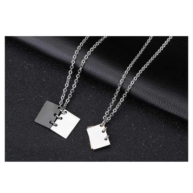 Wholesale New Fashion Stainless Steel Couples necklaceLovers TGSTN016 3