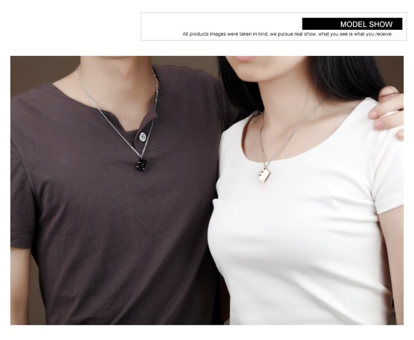 Wholesale New Fashion Stainless Steel Couples necklaceLovers TGSTN016 4