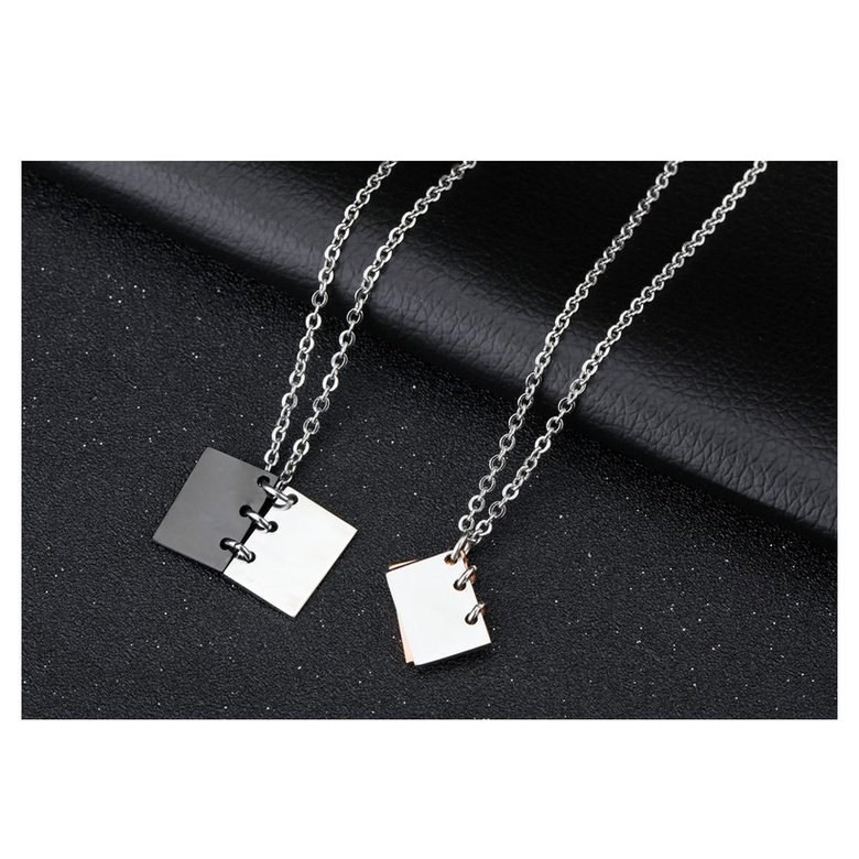 Wholesale New Fashion Stainless Steel Couples necklaceLovers TGSTN017 3