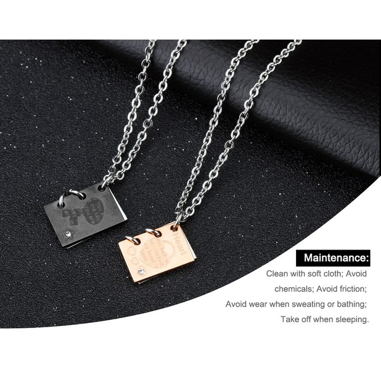 Wholesale New Fashion Stainless Steel Couples necklaceLovers TGSTN003 2