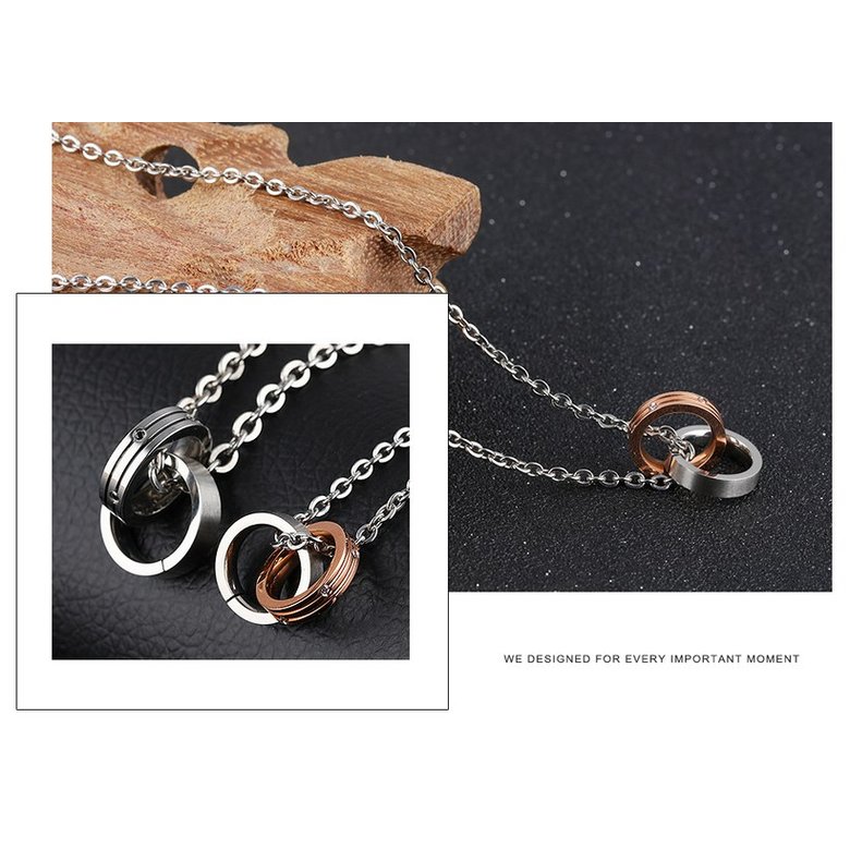 Wholesale New Fashion Stainless Steel Couples necklaceLovers TGSTN019 3