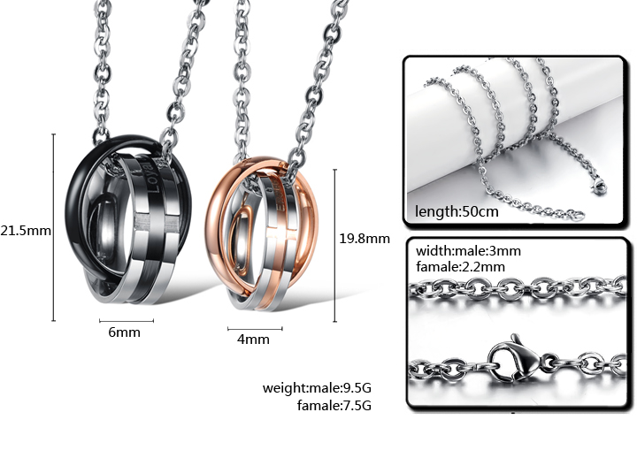 Wholesale Hot selling fashion stainless steel couples Necklace TGSTN062 5