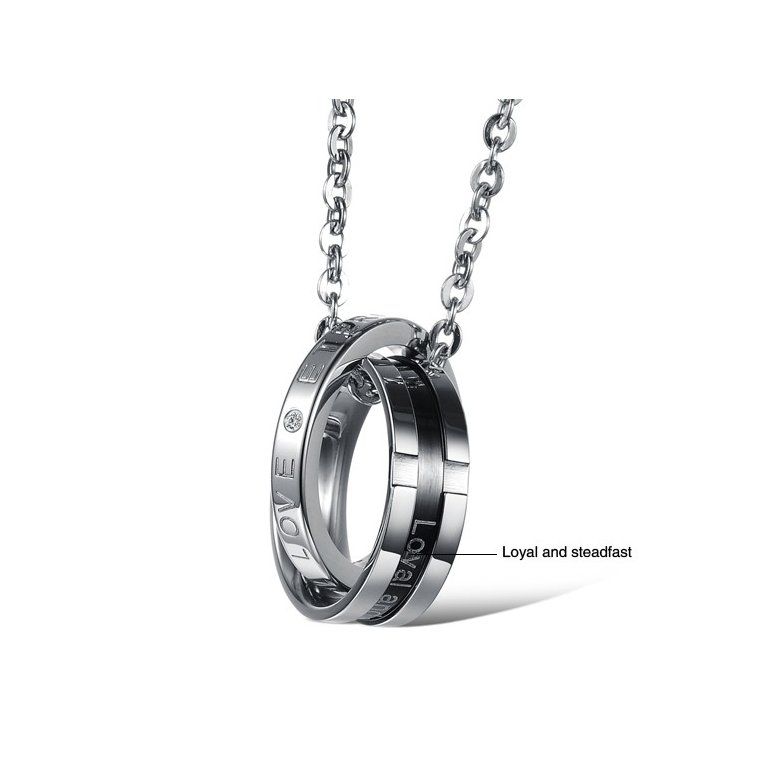 Wholesale Hot selling fashion stainless steel couples Necklace TGSTN063 3