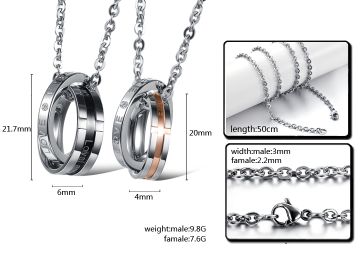 Wholesale Hot selling fashion stainless steel couples Necklace TGSTN063 5