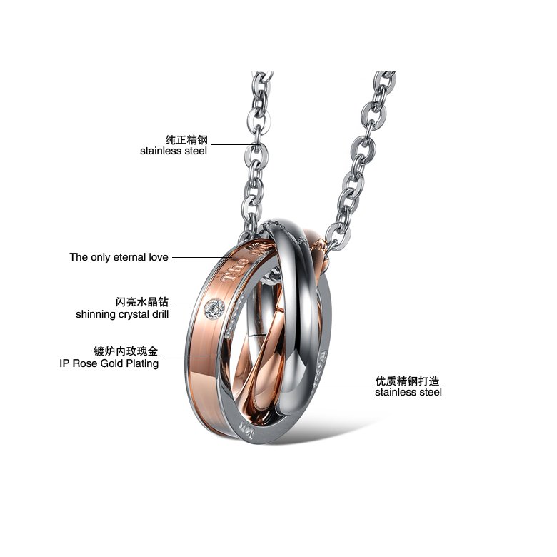 Wholesale Hot selling fashion stainless steel couples Necklace TGSTN125 3