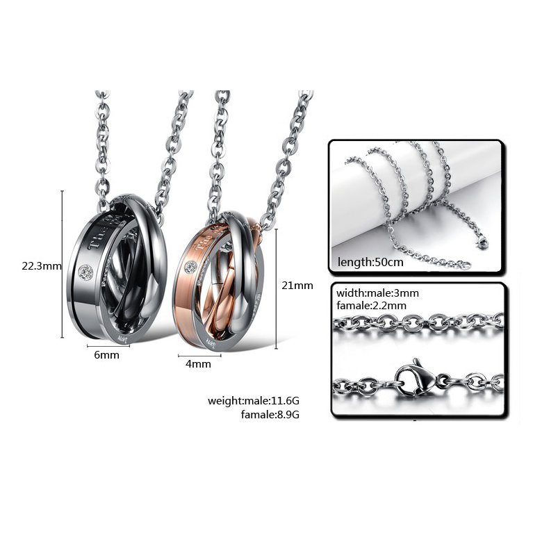 Wholesale Hot selling fashion stainless steel couples Necklace TGSTN125 4