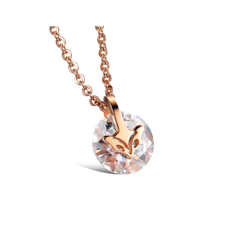 Wholesale Fashion stainless steel CZ elegant fox Necklace TGSTN129 0