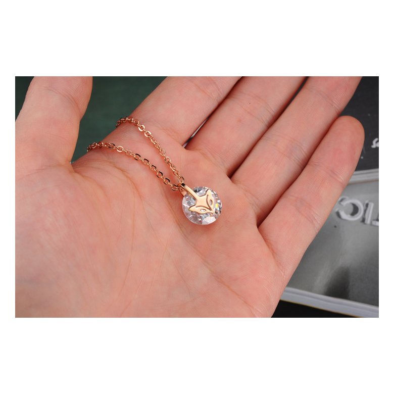 Wholesale Fashion stainless steel CZ elegant fox Necklace TGSTN129 1