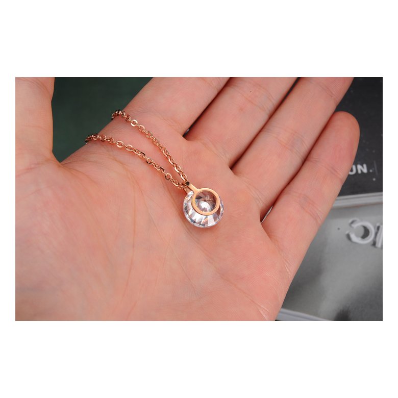 Wholesale Fashion stainless steel CZ elegant fox Necklace TGSTN129 2