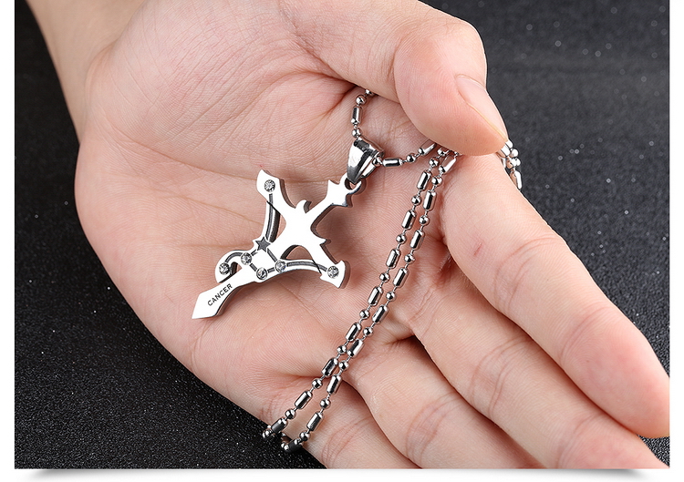 Wholesale Capricorn Constellations 316L Stainless Steel Necklace TGSTN068 1