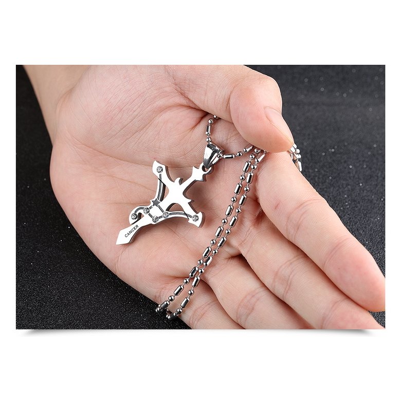 Wholesale Aquarius Constellations 316L Stainless Steel Necklace TGSTN069 1