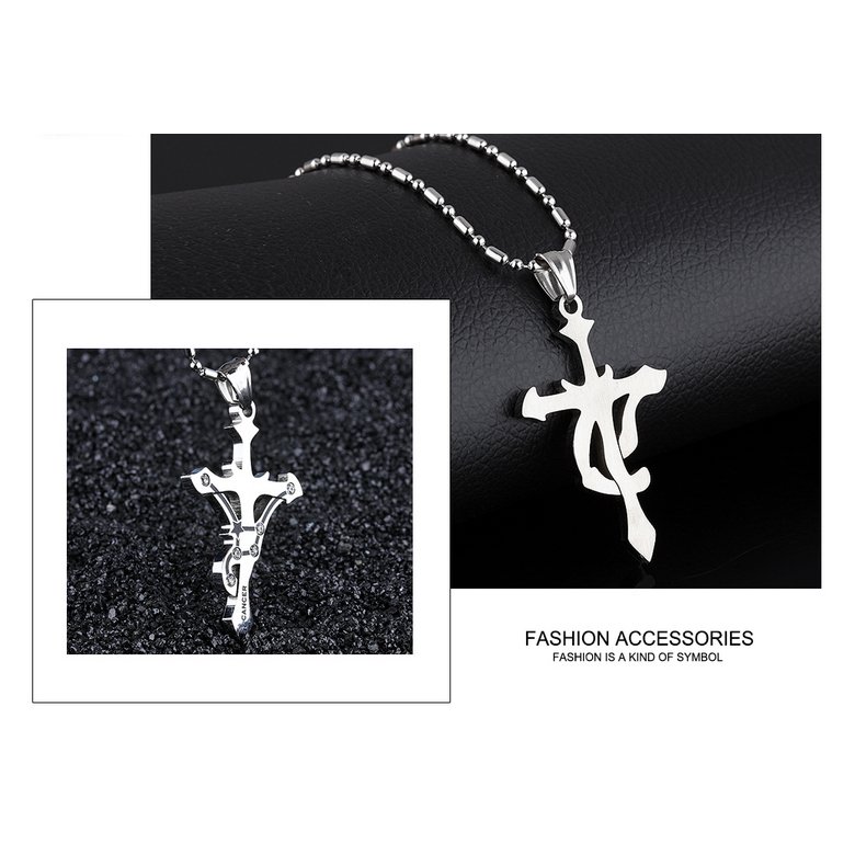 Wholesale Aquarius Constellations 316L Stainless Steel Necklace TGSTN069 2