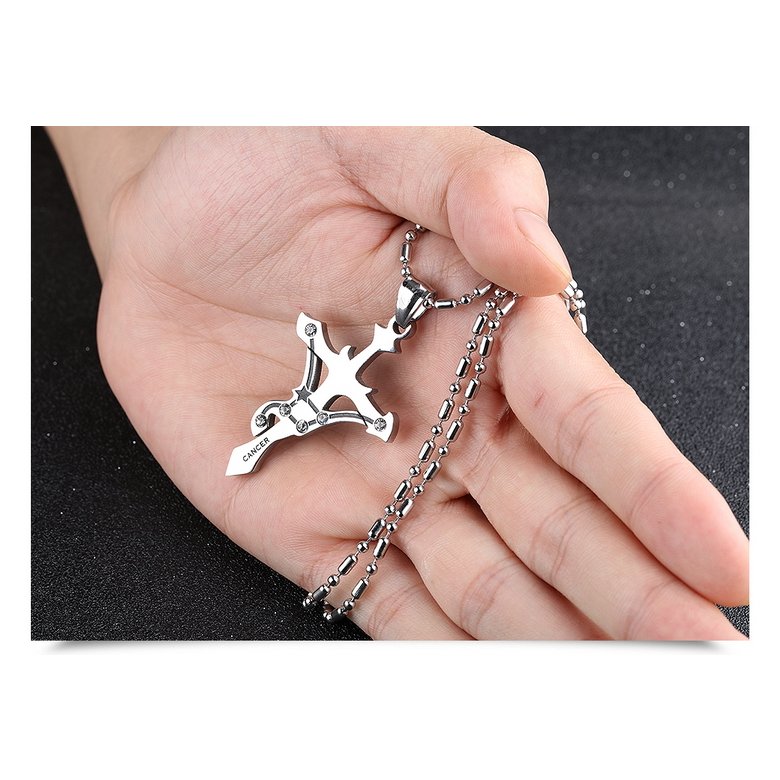 Wholesale Pisces Constellations 316L Stainless Steel Necklace TGSTN070 2