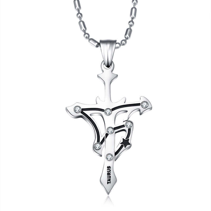 Wholesale Taurus Constellations 316L Stainless Steel Necklace TGSTN072 0