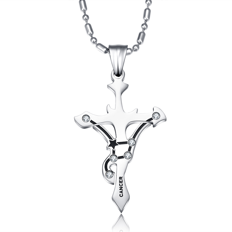 Wholesale Cancer Constellations 316L Stainless Steel Necklace TGSTN074 0